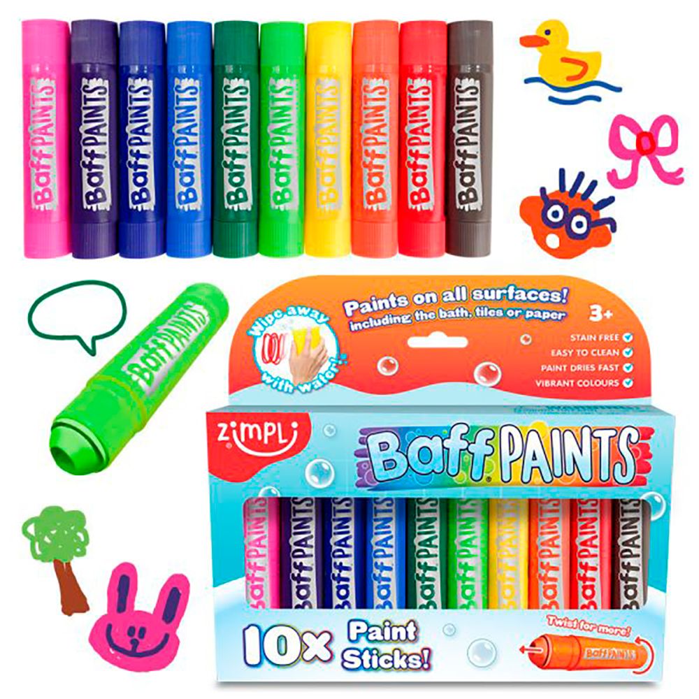 Baff / 10 bâtons de peinture pour le bain