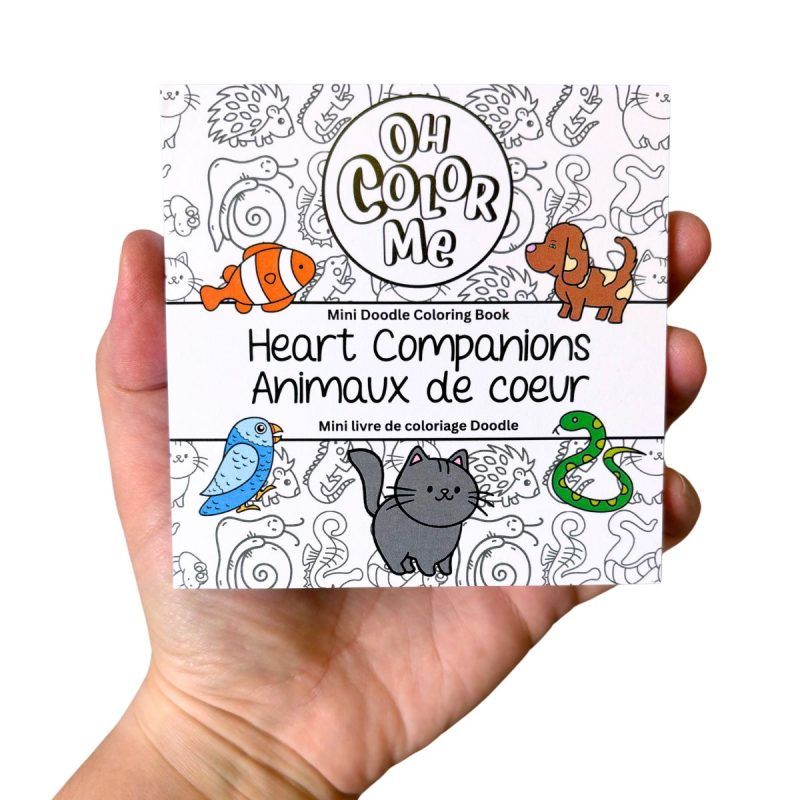 Mini livre de coloriage / Les compagnons du cœur (animaux de compagnie)