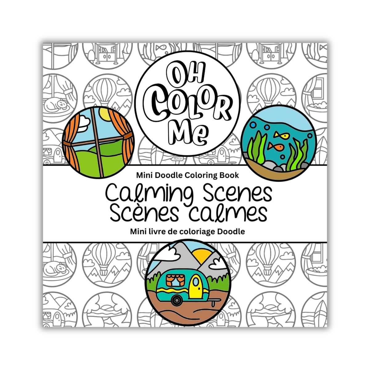 Mini livre de coloriage / Scènes apaisantes (style hygge)