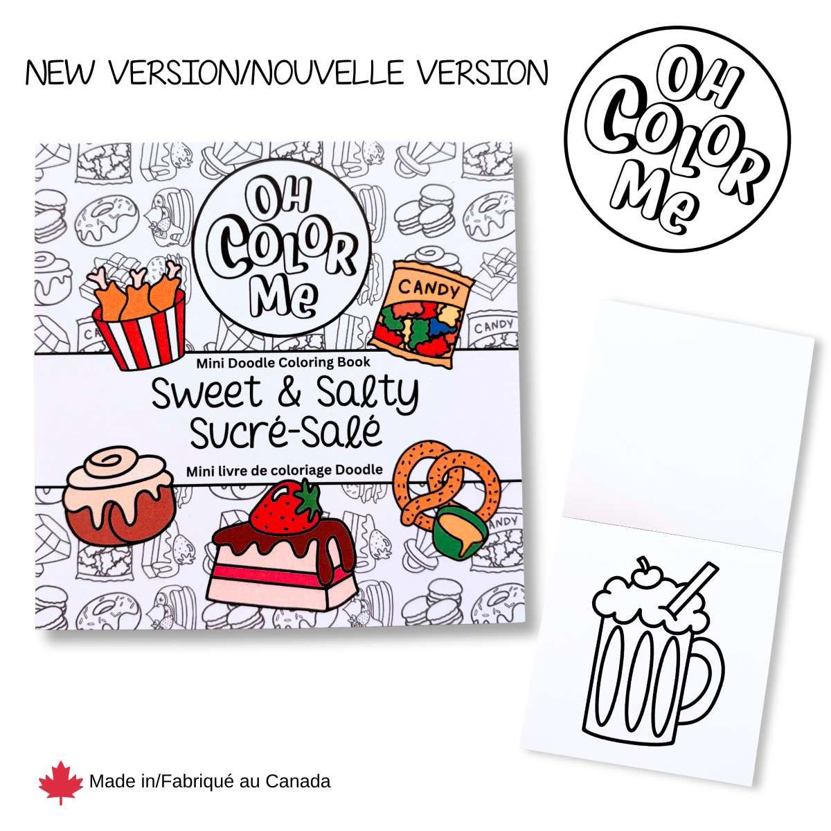 Mini livre de coloriage / Sucré et salé (Édition mise à jour)
