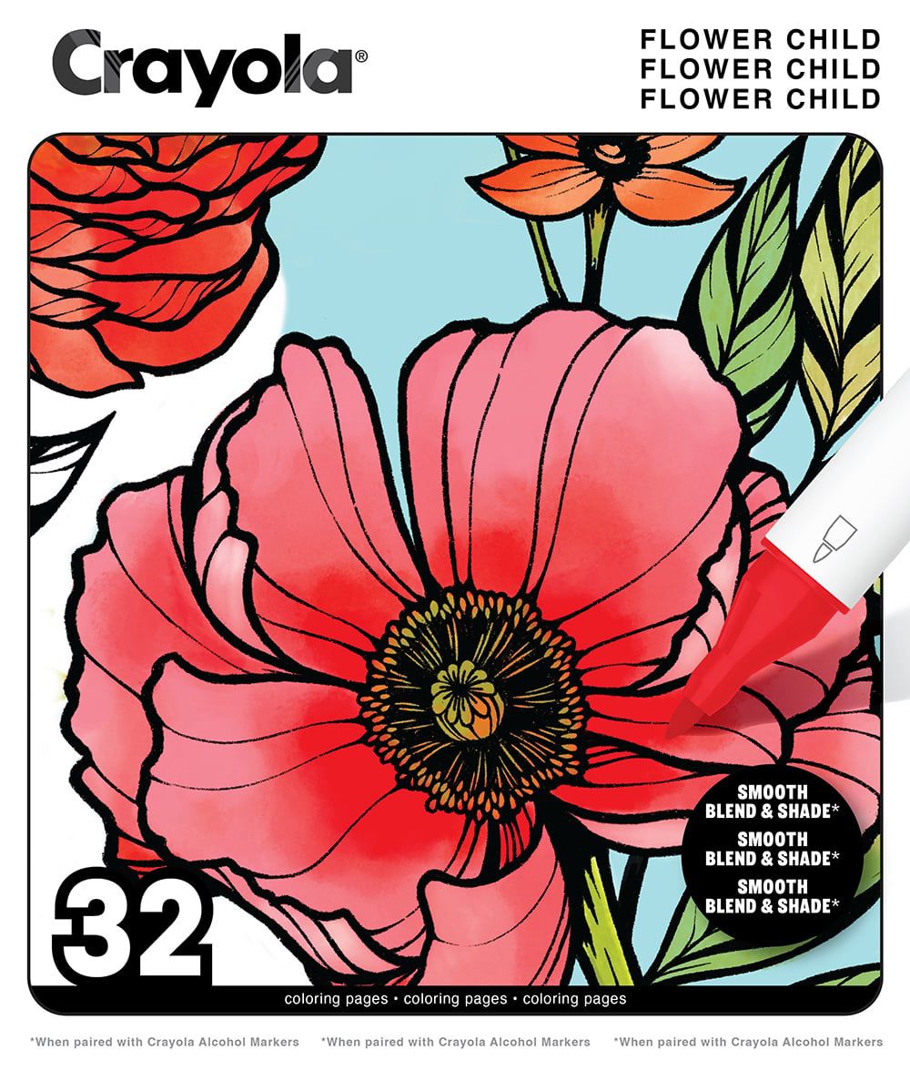 Crayola / Livre de coloriage pour adultes / Flower Child