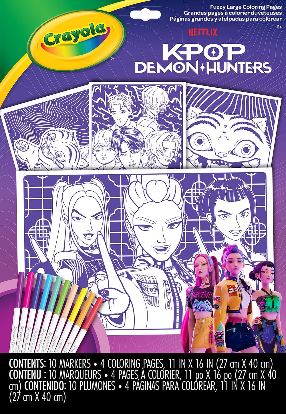 Crayola / Large Fuzzy Colouring Pages / KPop Demon Hunters