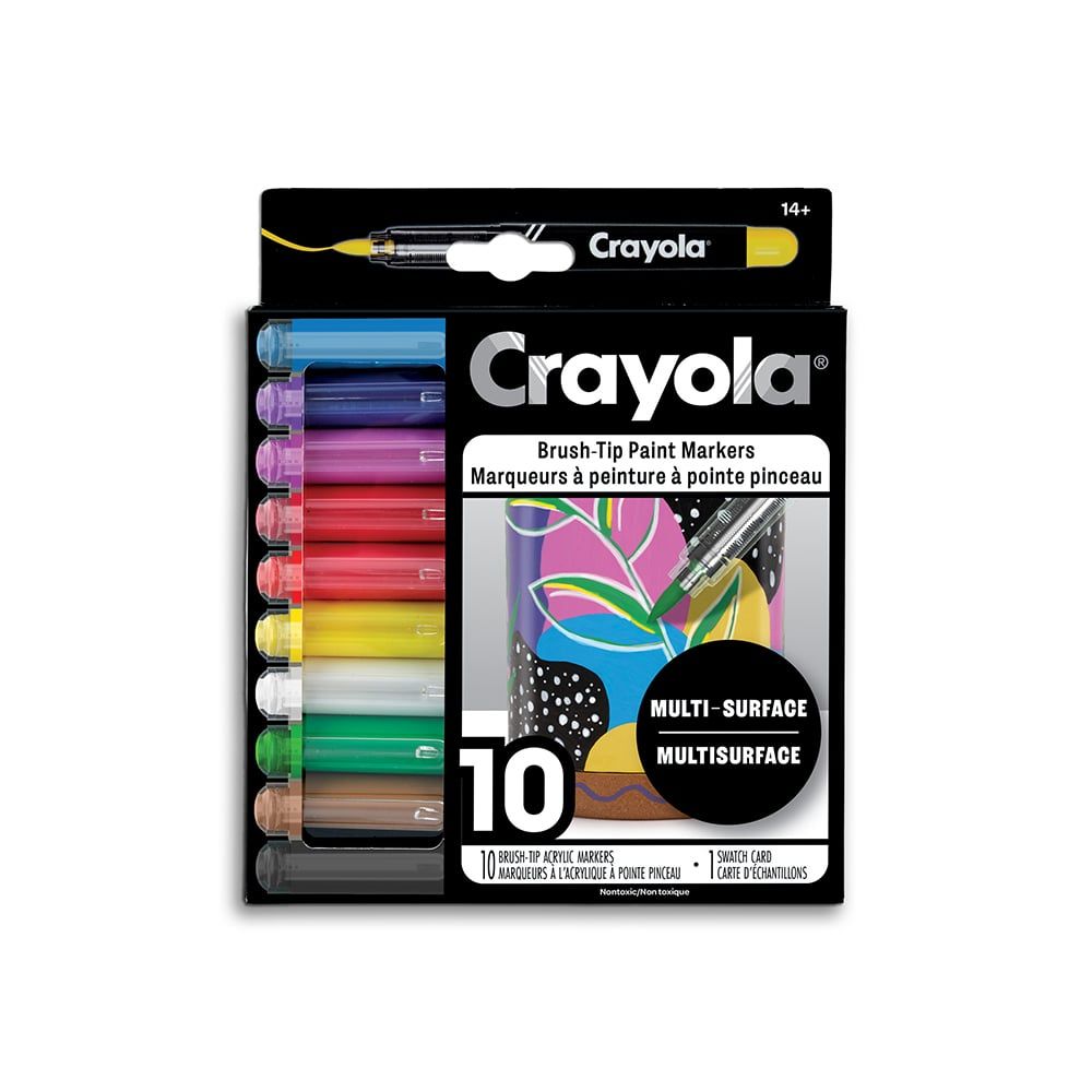 Crayola _10 marqueurs acrylique à pointes pinceaux