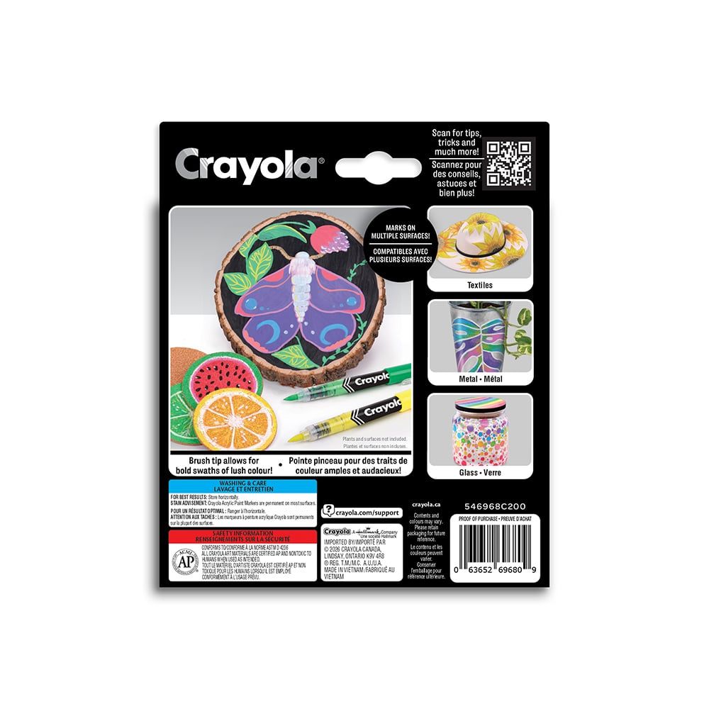 Crayola _10 marqueurs acrylique à pointes pinceaux