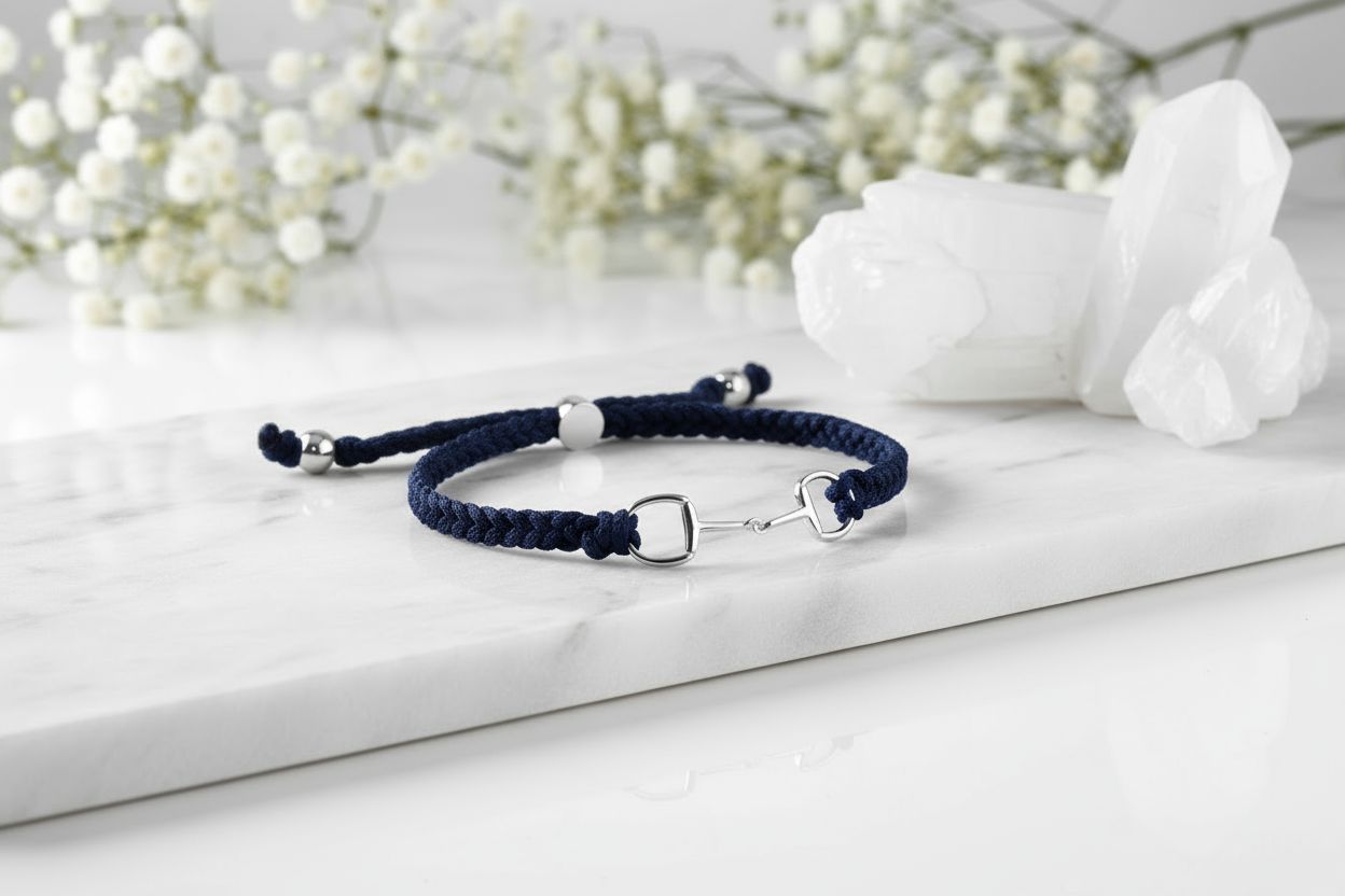Friendship Bracelet Navy - Lexi Snaffle - 925 Sterling