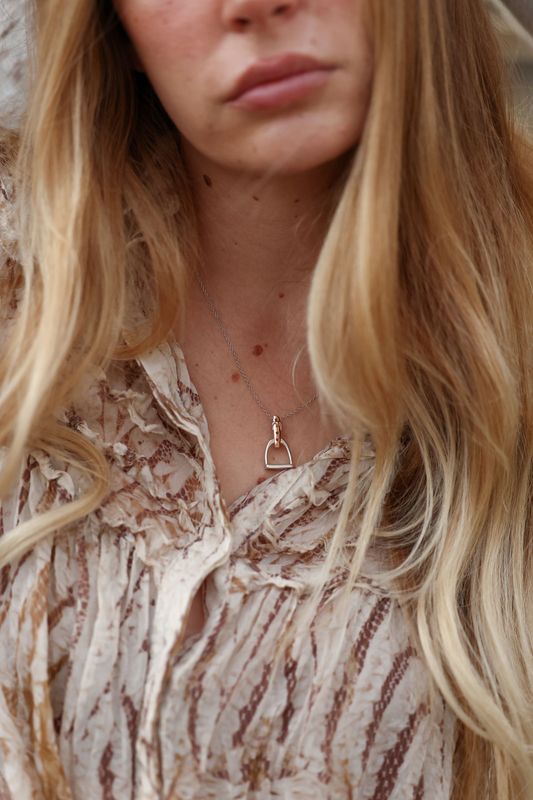 Pendant 925 - Lexi Regal Stirrup & Buckle Silver & Rose Gold