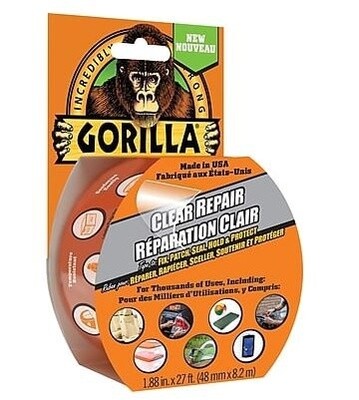 Gorilla Crystal Clear Transparent Tape, 1.88-in x 27ft