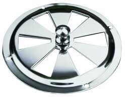 Vent Butterfly Center Knob  4&quot; Stainless