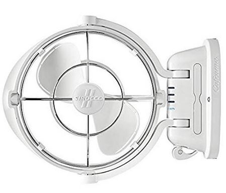 Sirocco ll Gimbal Fan 12/24V White