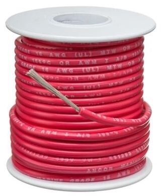 Wire 18 AWG Tinned Copper Red 35&#39;