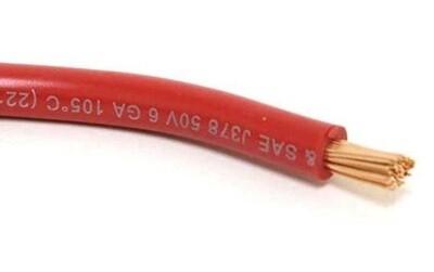 Battery Cable #6 Red /foot