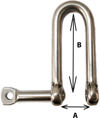 D Shackle Long 5/16&quot; Stainless