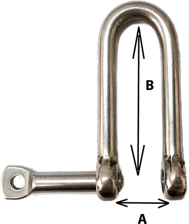 Shackle D Long   1/4&quot;