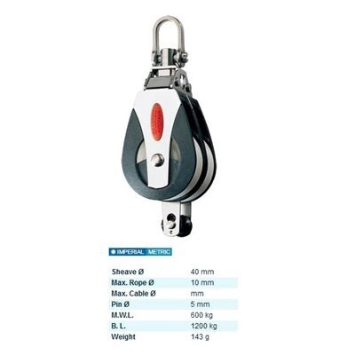 Double 40mm Becket  W/Swivel (RF41210)