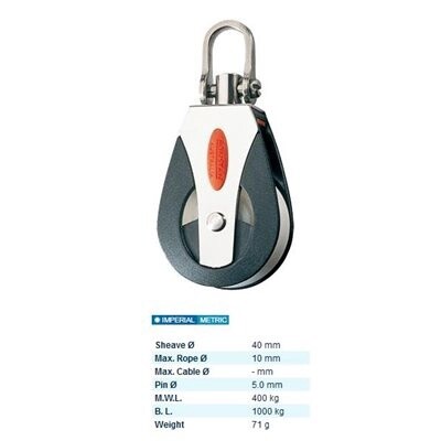 Block Single 40mm With Swivel  (RF41100 )