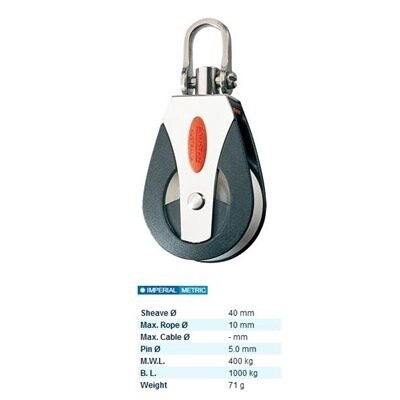 Block Single 40mm W/Swivel  (RF41100 )