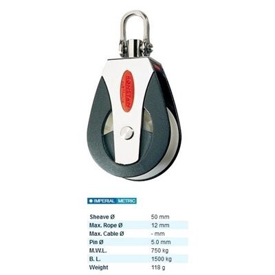 Block Single 50mm  With Swivel (RF51100)