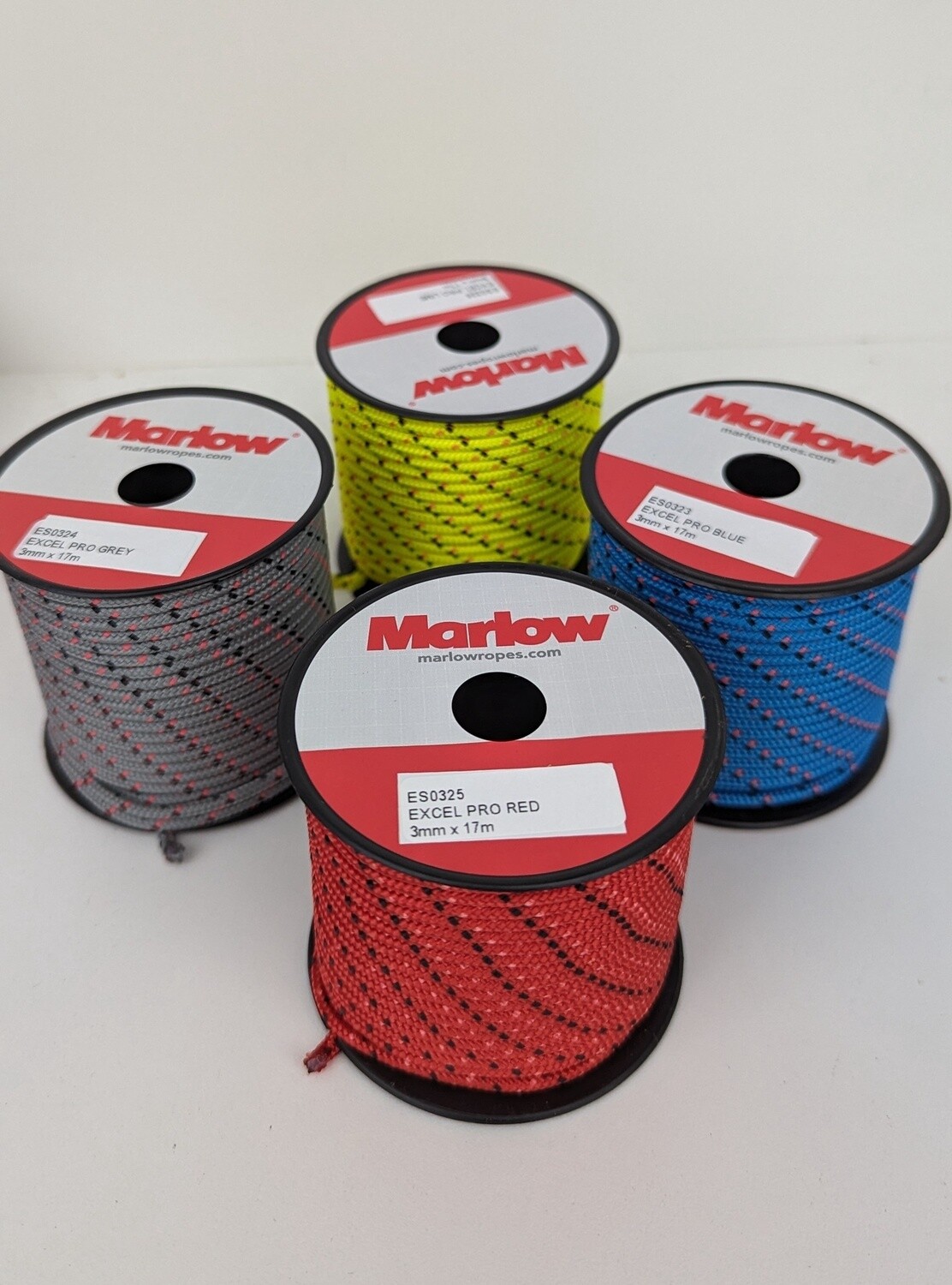 Marlow Excel Pro Hi-Brite 3mm x 17m  Spool Grey