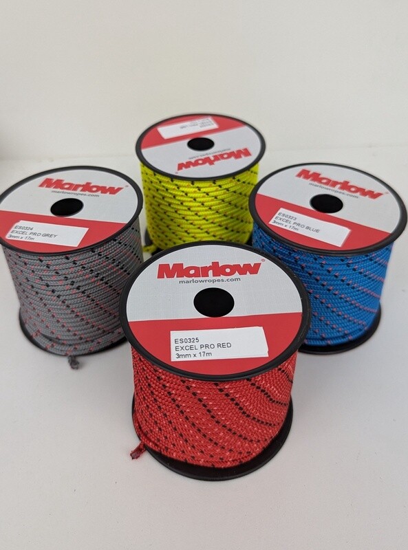 Marlow Excel Pro Hi-Brite 3 mm x17m Spool - Lime