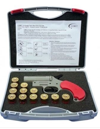 Flare Gun Kit 12 Twin Star Flares  With Case