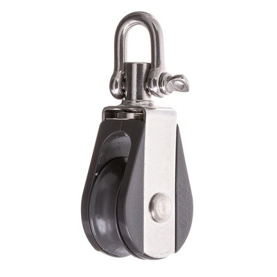 Block Single 28 mm With Swivel and M4 Screw Shackle