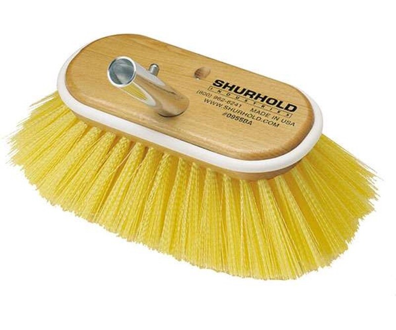 Deck brush 6&quot;  With Medium Yellow Polystyrene Bristles