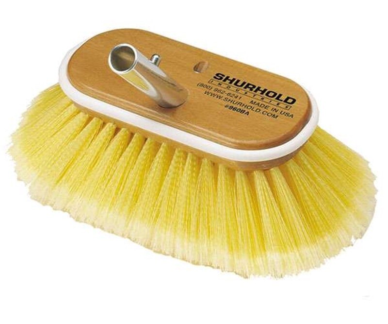 Deck Brush 6&quot;  With Soft Yellow Polystyrene Bristles