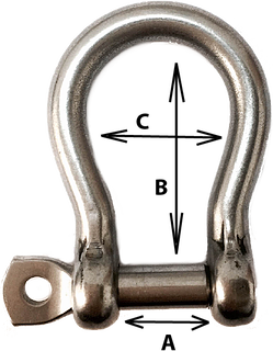 Bow Shackle 5 / 32&quot; Forged with Captive Pin