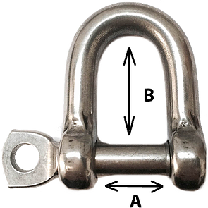 D shackle 5/32&quot; Forged Captive Pin