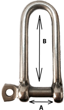Long D shackle 3 / 16&quot;  Forged