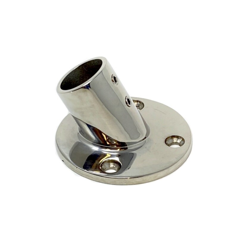 Rail Base 60 Degree  Round 7/8&quot; Stainless