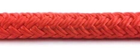 Double Braid Polyester 3/8&quot; (9.5 mm) Solid Red  /Foot