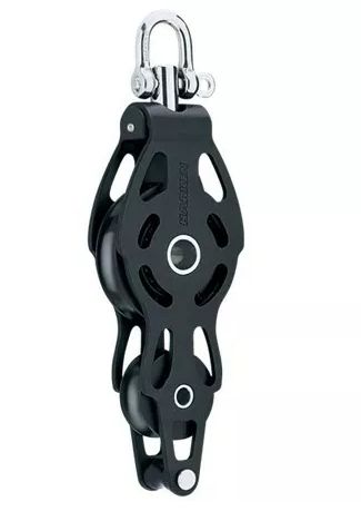 Block Fiddle 75mm Aluminum  ESP  With Swivel And Becket  (6086)