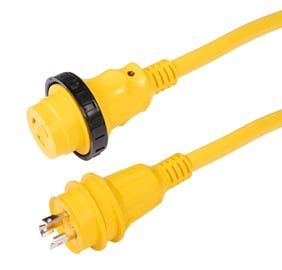 Cordset 30A 125V, 75&#39; Yellow