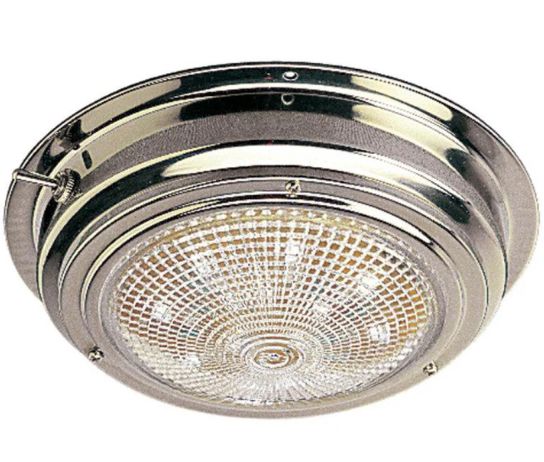 Interior LED Dome Light Red/White 4&quot; Stainless