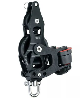 Block Fiddle 60mm Element With Becket  and Cam Cleat (6264)