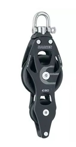 Block Fiddle 60mm Aluminum Element With Swivel And  Becket (6263)