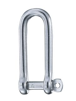 Long D shackle 5 / 32&quot; Capive Pin Forged Stainless
