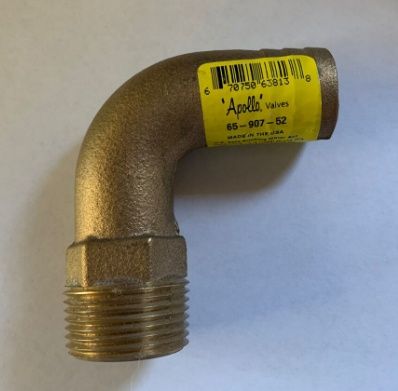 Adapter Hose- Pipe 1-1/4" - 1-1/4"  90 Degree Bronze
