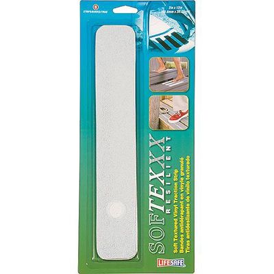 Soft Textured Vinyl Traction Strips Non Skid   White   6/pk