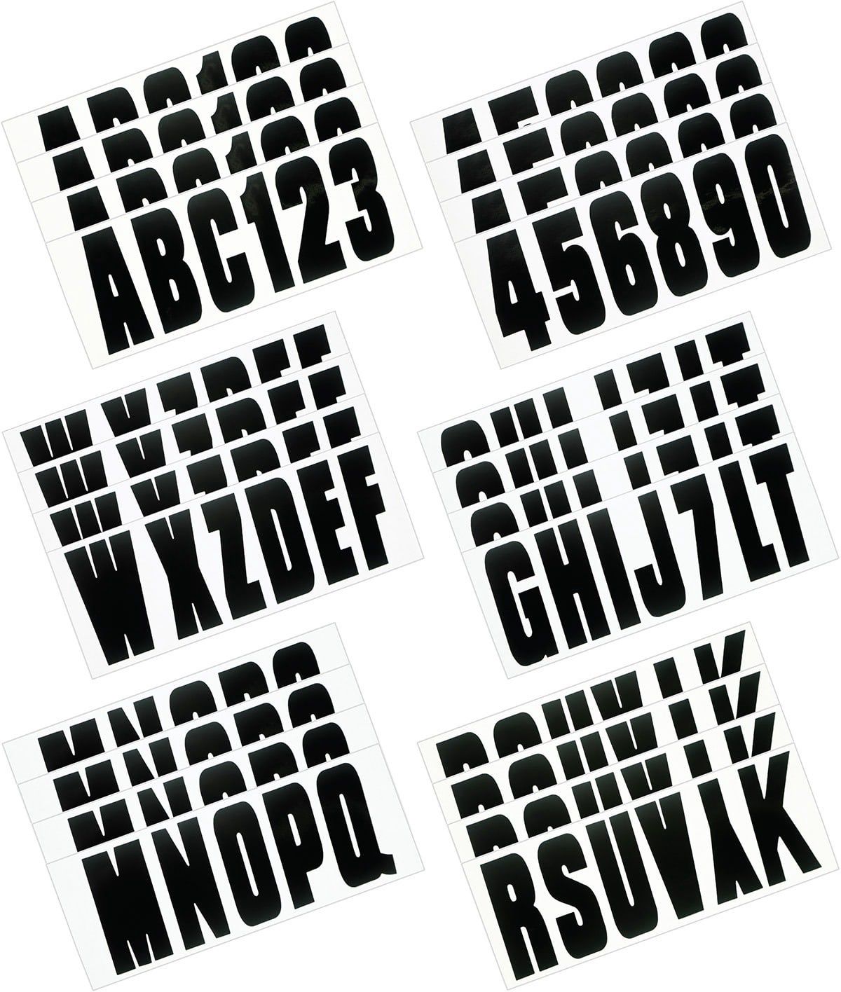 Boat Lettering Solid Black 3″ Registration Kit
