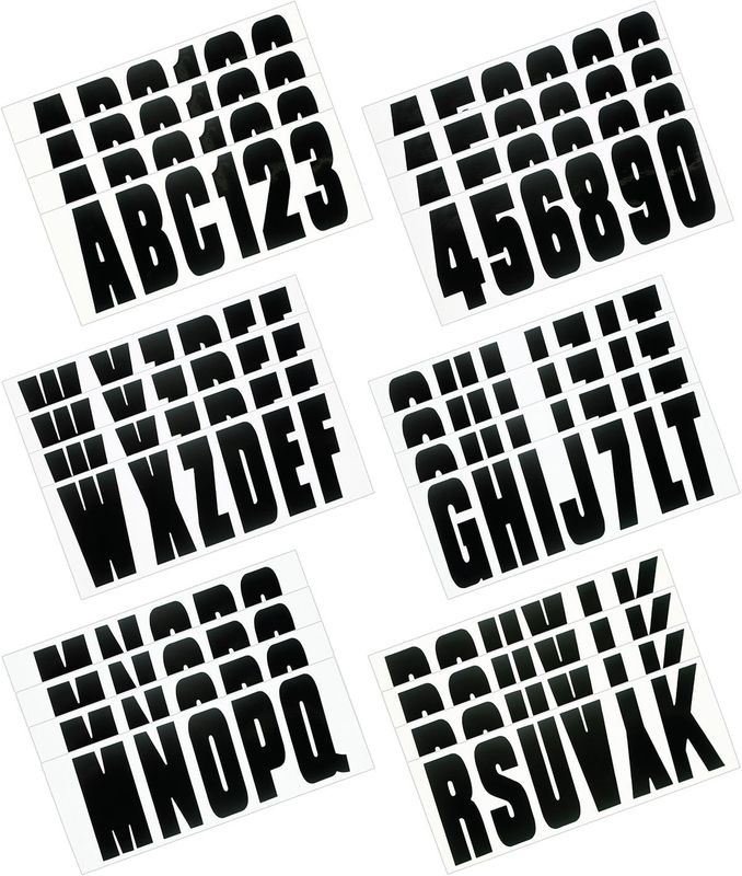 Boat Lettering Solid Black 3″ Registration Kit