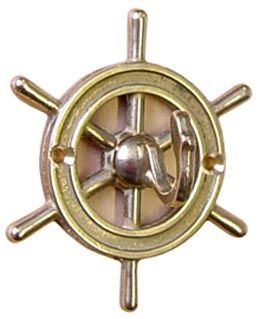 Ships Wheel Coat Hook 2-3/4&quot; Diameter Brass