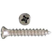 Oval Head Self Tapping Screw #14 x 1&quot; Stainless