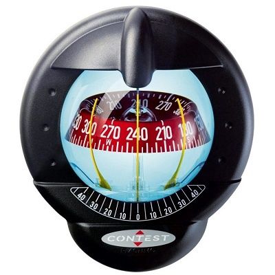Contest 101 Bulkhead Compass - Vertical Mount - Black with Red Card