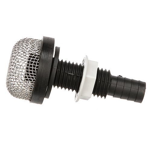 Thru-Hull Strainer Mount With Aerator Screen, Fits 3/4 In. Hose
