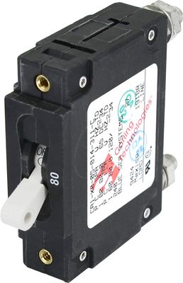 C-Series White Toggle Circuit Breaker - Single Pole 80 Amp