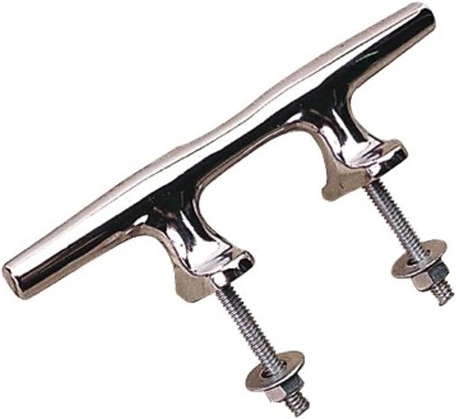 Cleat Open Base Chrome Zinc Stud Mount 6&quot;