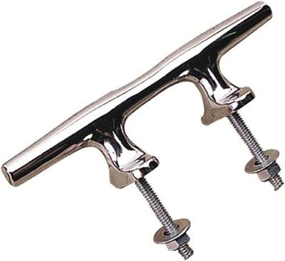 Cleat Open Base Chrome Zinc Stud Mount 6&quot;