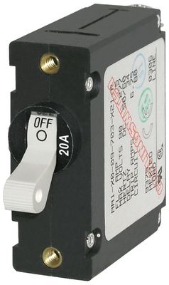 A-Series White Toggle Circuit Breaker - Single Pole 20A  (7214)